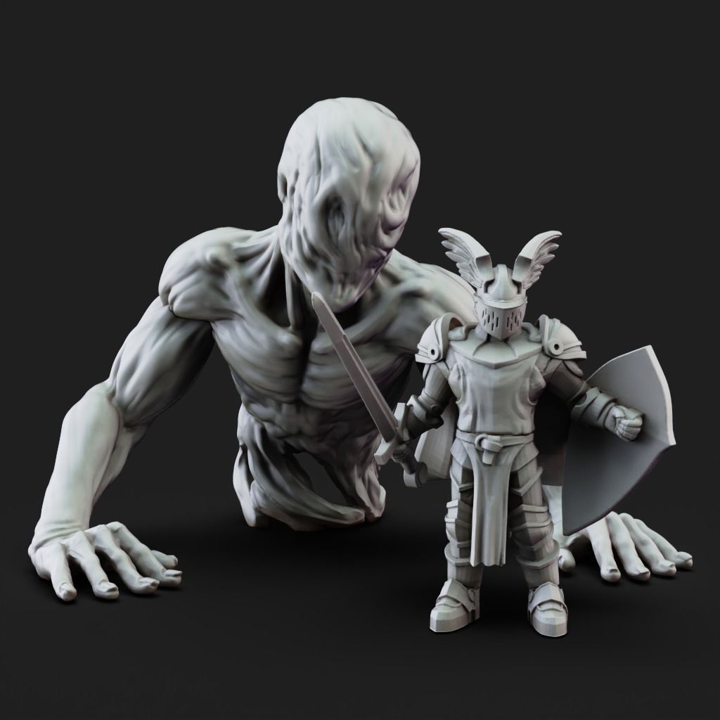 Oversized Human - 3D Printable TTRPG - PRESUPPORTED - 32mm Scale 3D print model_3
