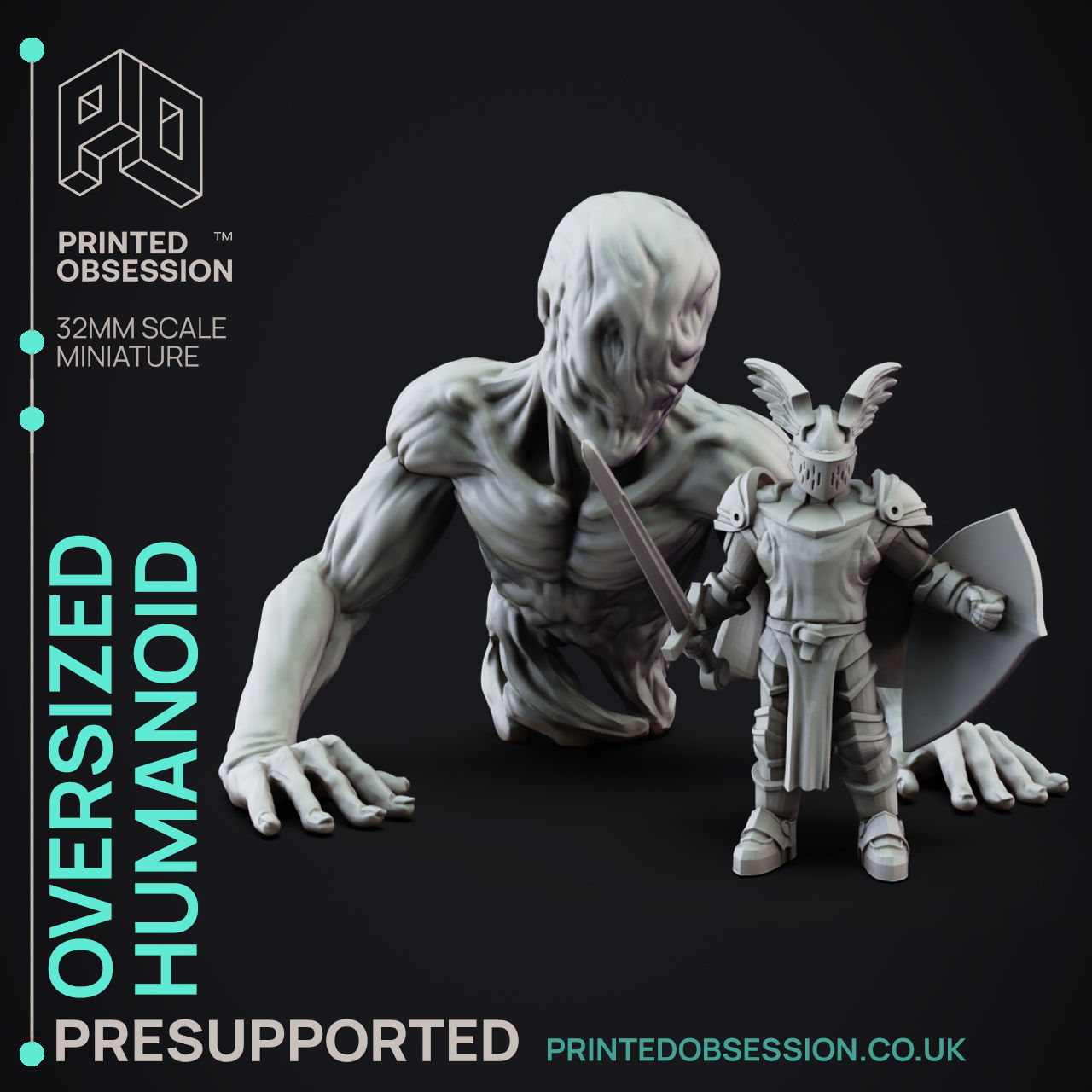 Oversized Human - 3D Printable TTRPG - PRESUPPORTED - 32mm Scale 3D print model_2