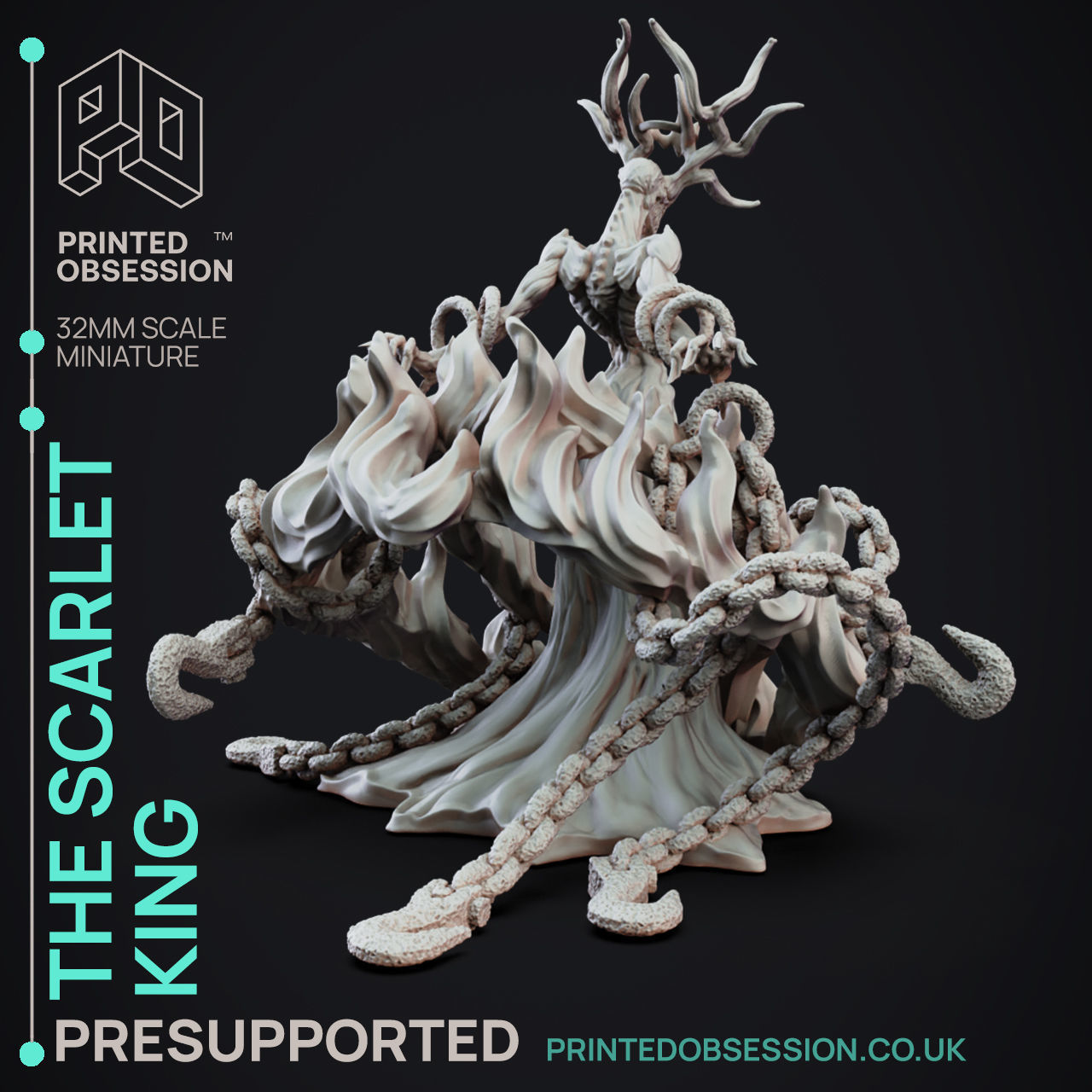 Scarlet King - 3D Printable TTRPG - PRESUPPORTED - 32mm Scale 3D print model_4