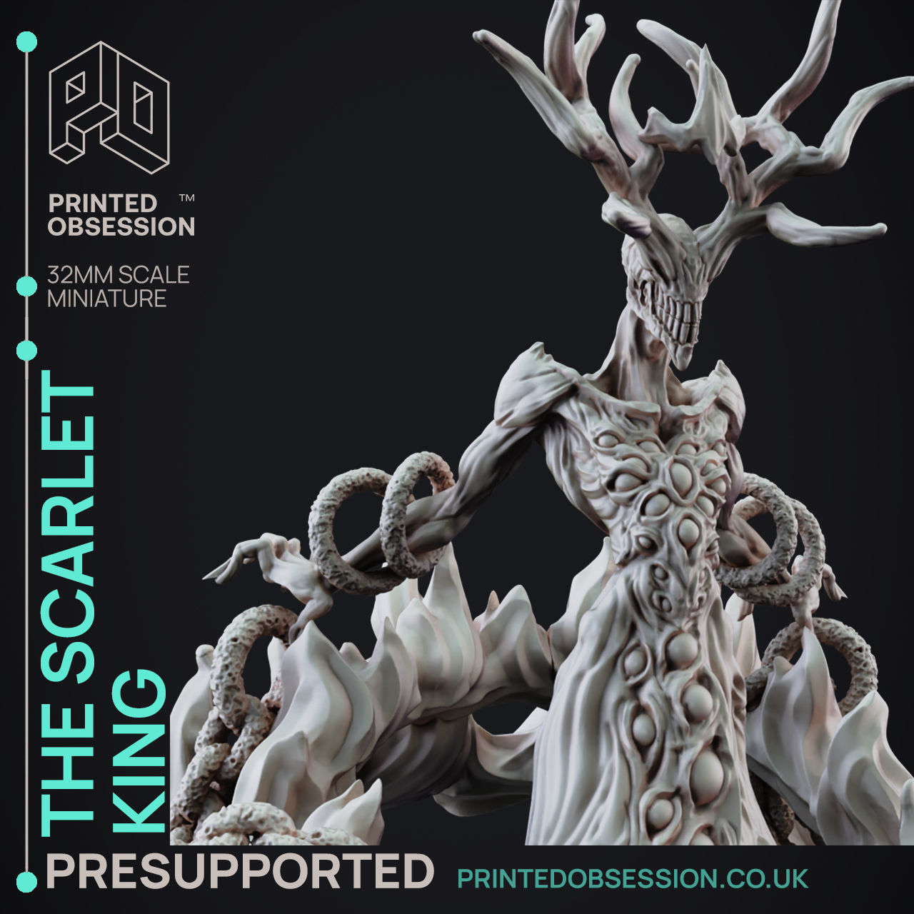 Scarlet King - 3D Printable TTRPG - PRESUPPORTED - 32mm Scale 3D print model_2