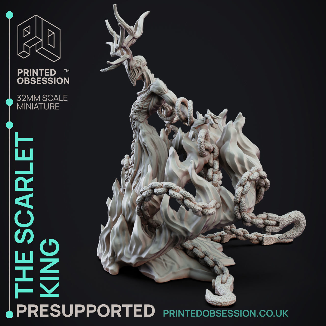 Scarlet King - 3D Printable TTRPG - PRESUPPORTED - 32mm Scale 3D print model_3