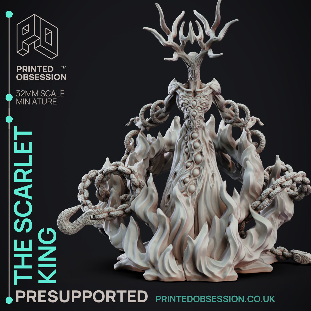 Scarlet King - 3D Printable TTRPG - PRESUPPORTED - 32mm Scale 3D print model_6