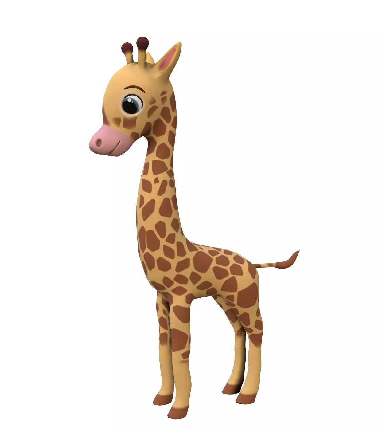 Stylized Toon Giraffe rigged Low-poly 3D model_0