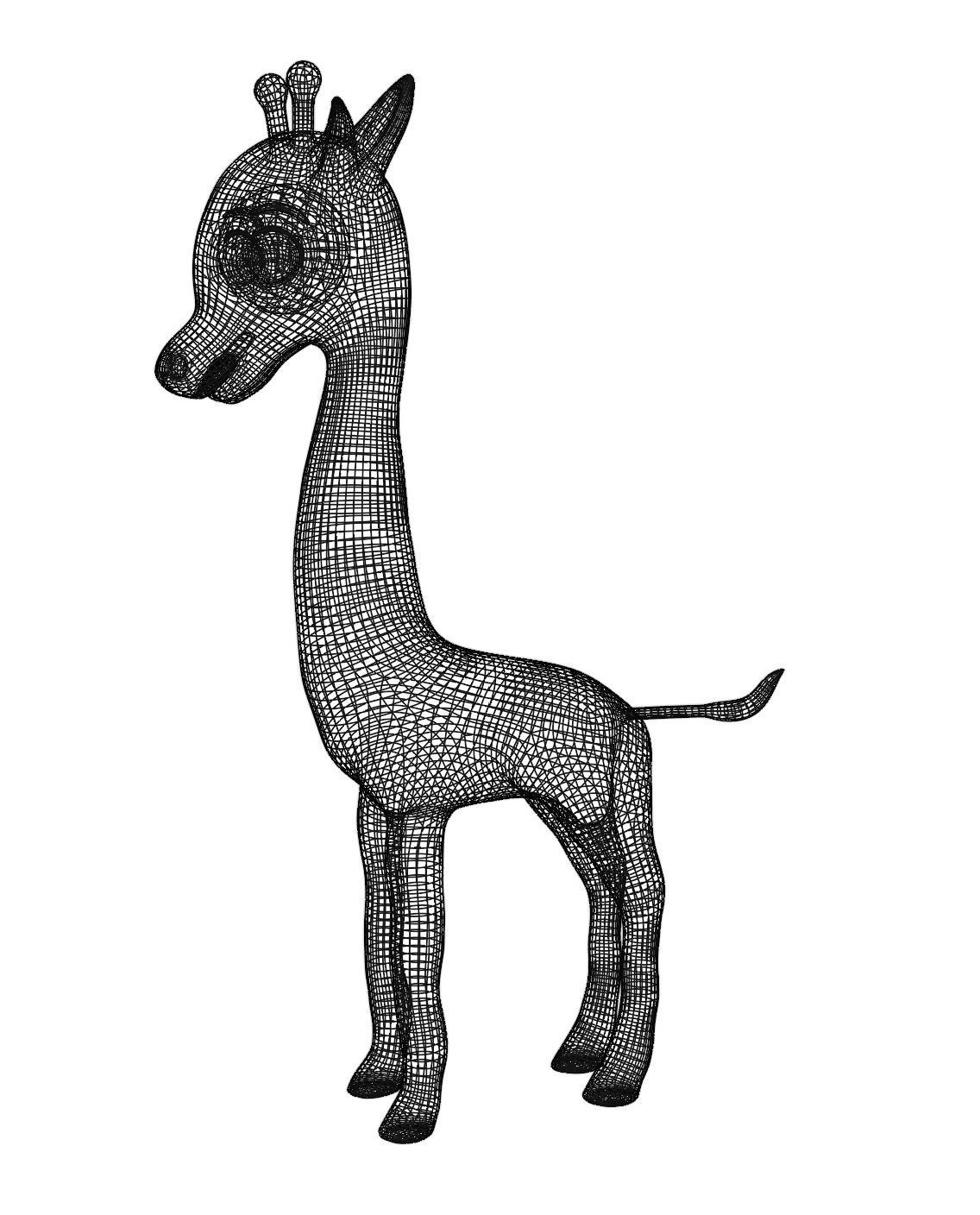 Stylized Toon Giraffe rigged Low-poly 3D model_3