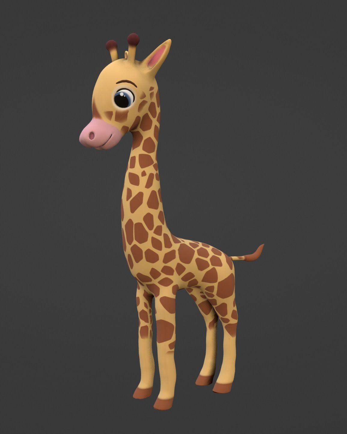 Stylized Toon Giraffe rigged Low-poly 3D model_4