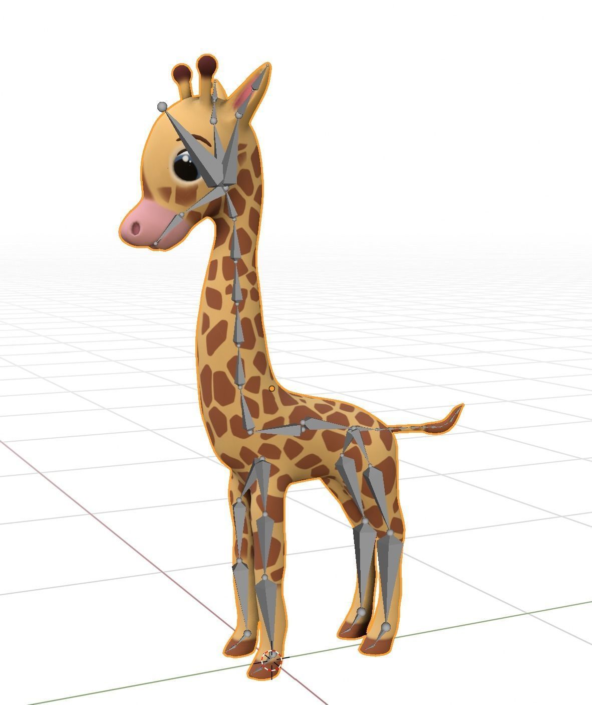 Stylized Toon Giraffe rigged Low-poly 3D model_2