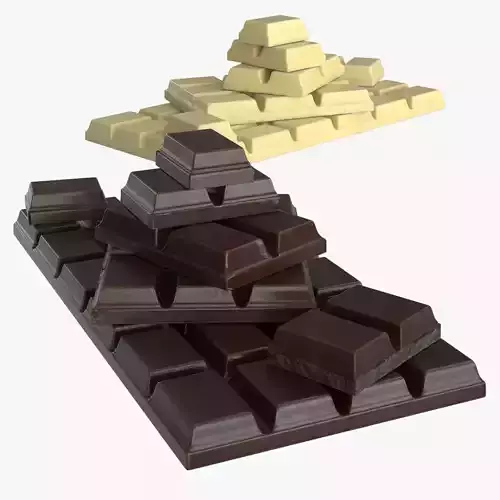 Dark and White Chocolate Set Low-poly 3D model