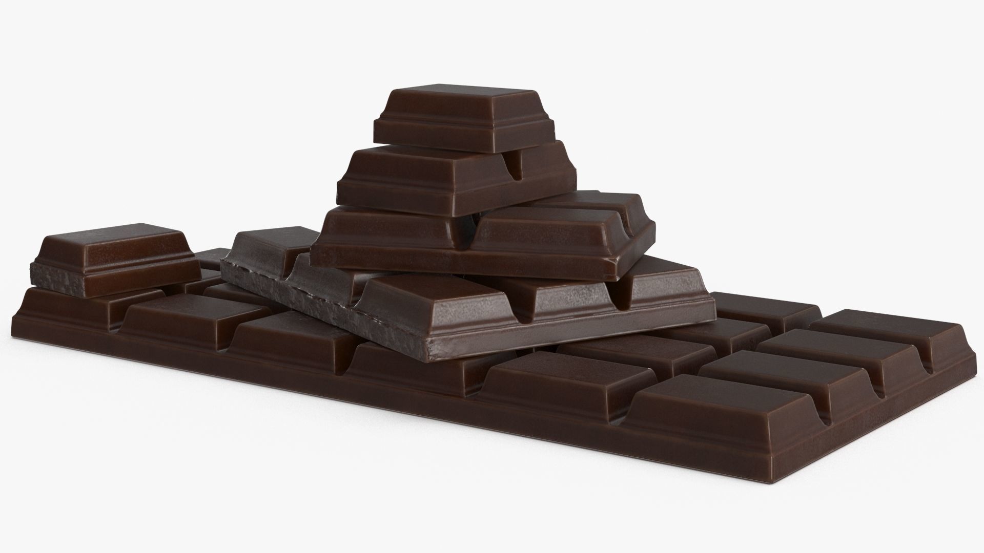 Dark and White Chocolate Set Low-poly 3D model_3