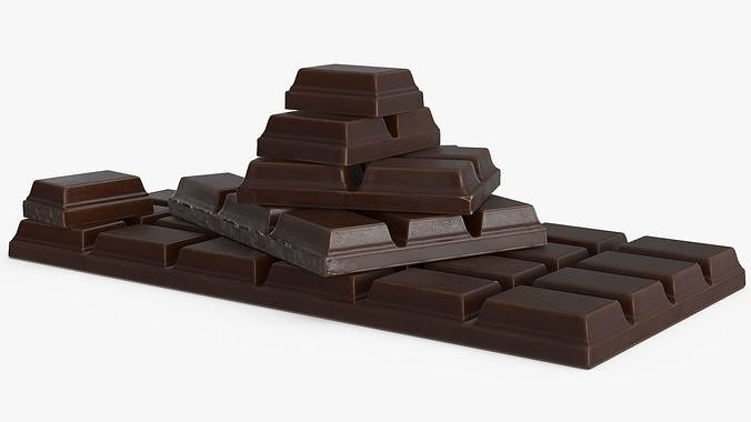 Dark and White Chocolate Set Low-poly 3D model 3