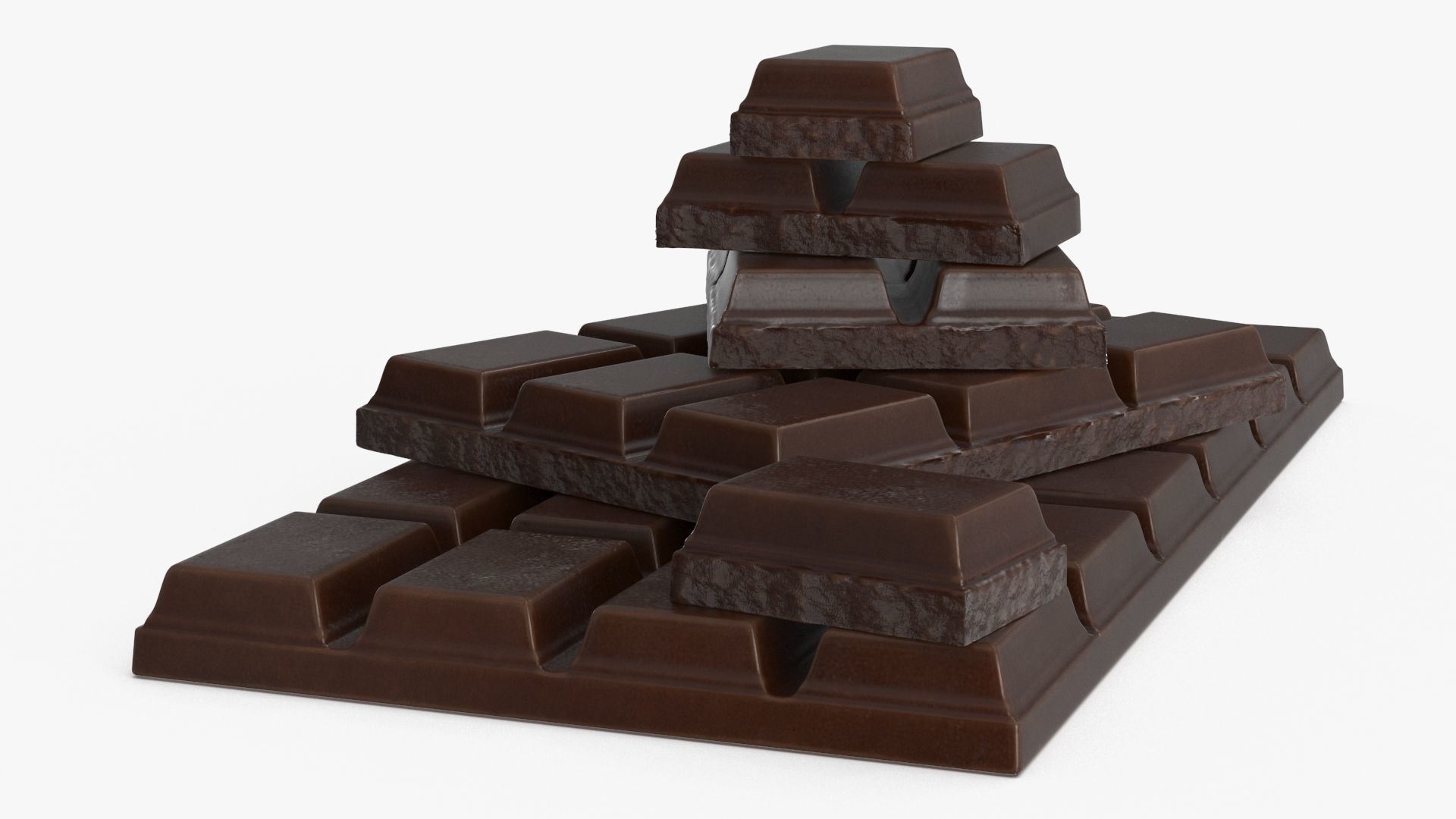 Dark and White Chocolate Set Low-poly 3D model_2