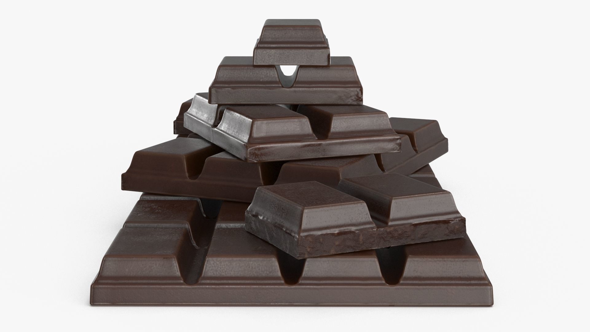 Dark and White Chocolate Set Low-poly 3D model_4