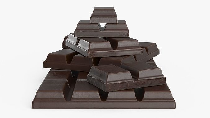 Dark and White Chocolate Set Low-poly 3D model 4