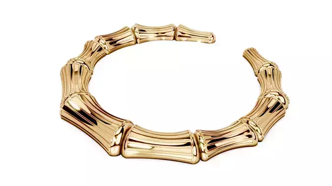 Bamboo Gold Hoop Earrings 3D print model