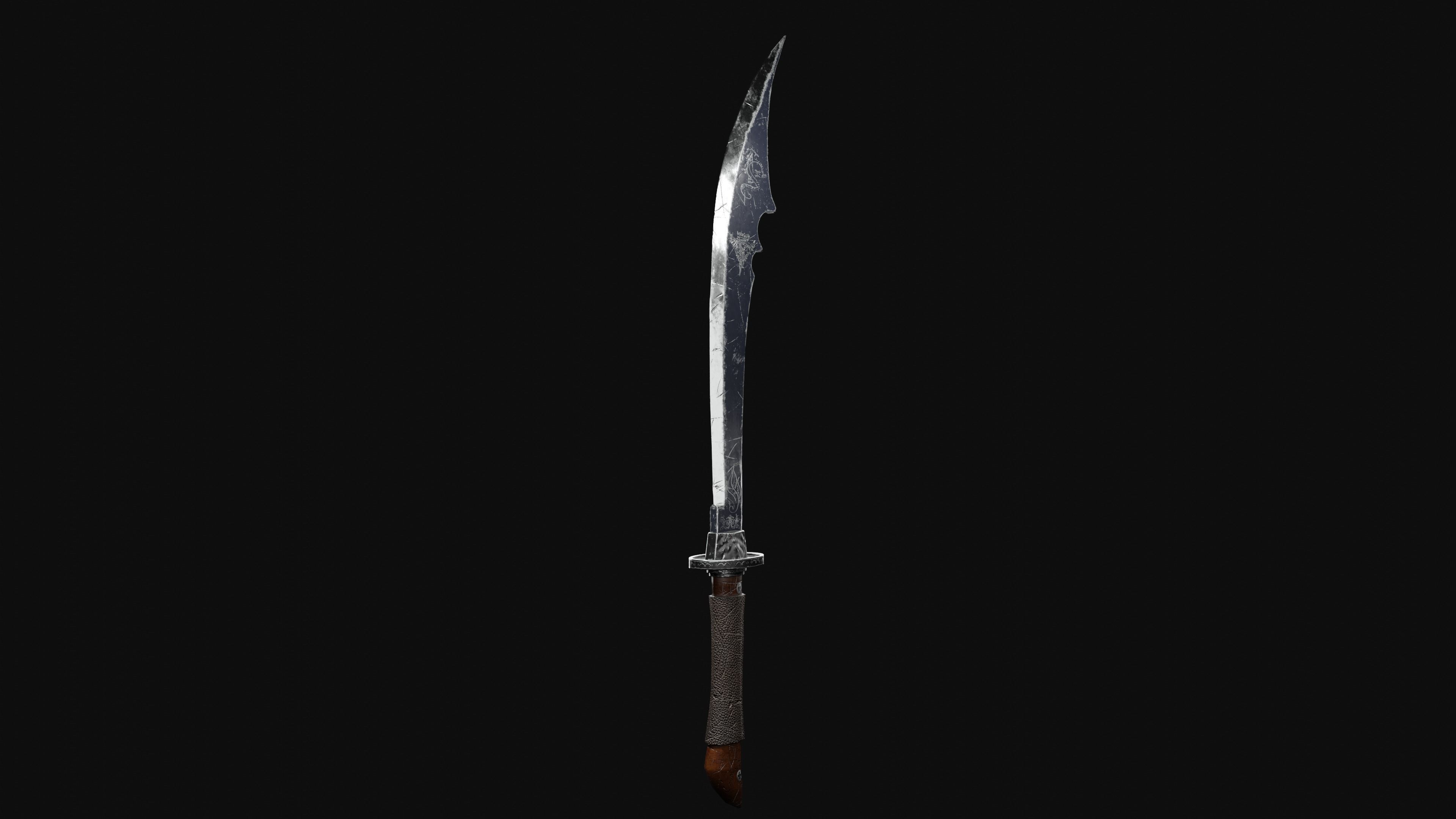 Combat Blade Low-poly 3D model_2