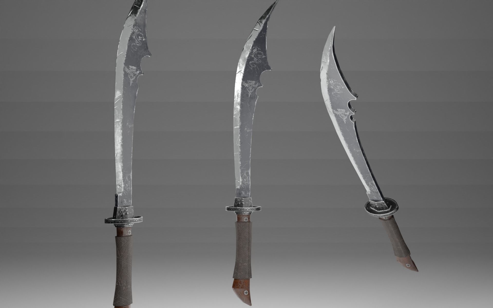 Combat Blade Low-poly 3D model_4