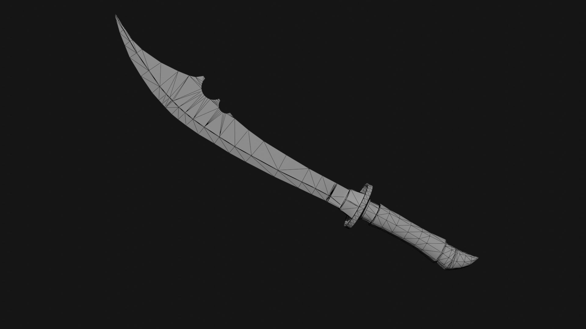 Combat Blade Low-poly 3D model_5