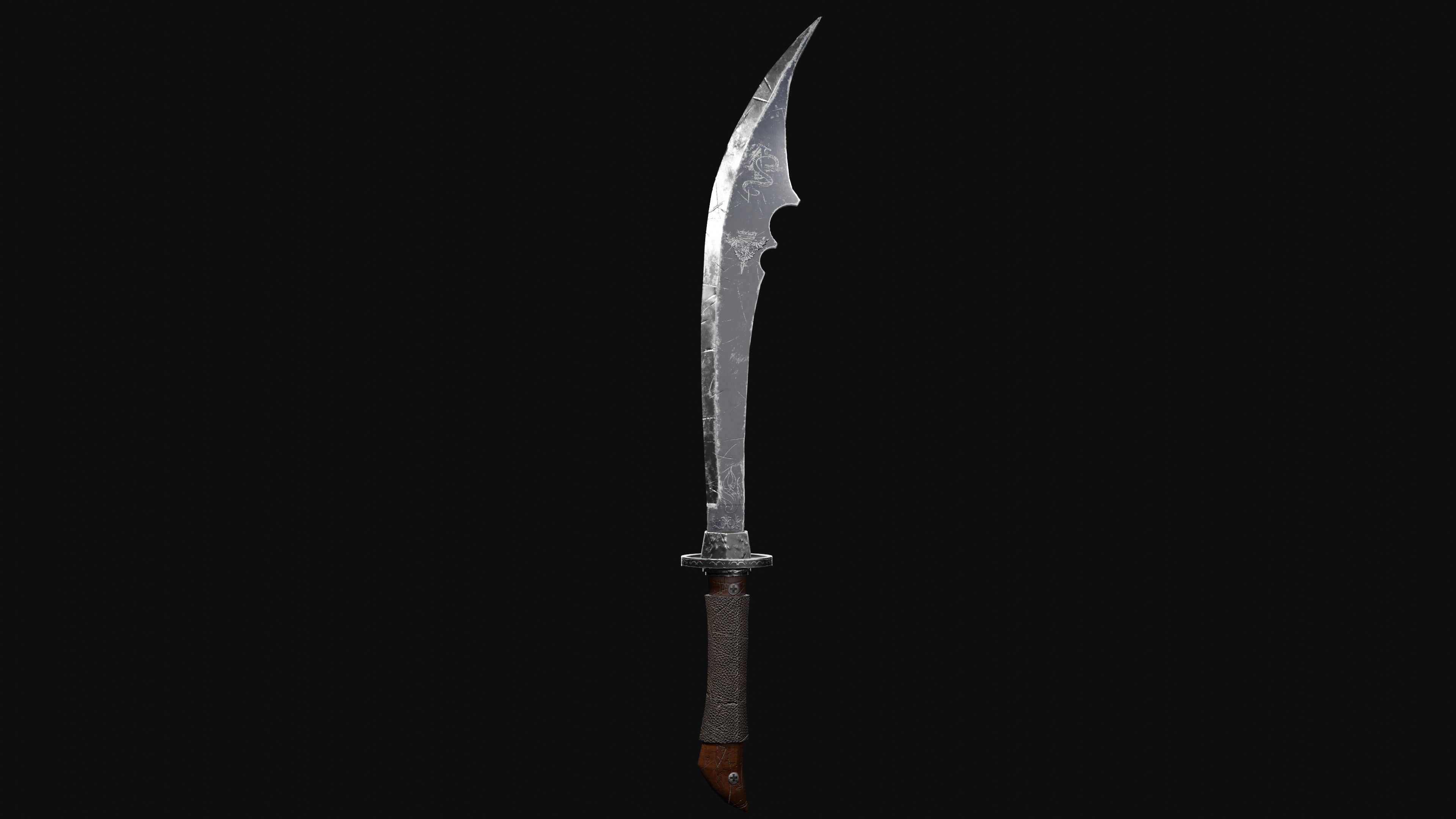 Combat Blade Low-poly 3D model_1