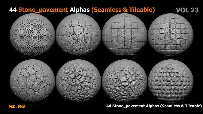44 Stone pavement Alphas Seamless  Tileable