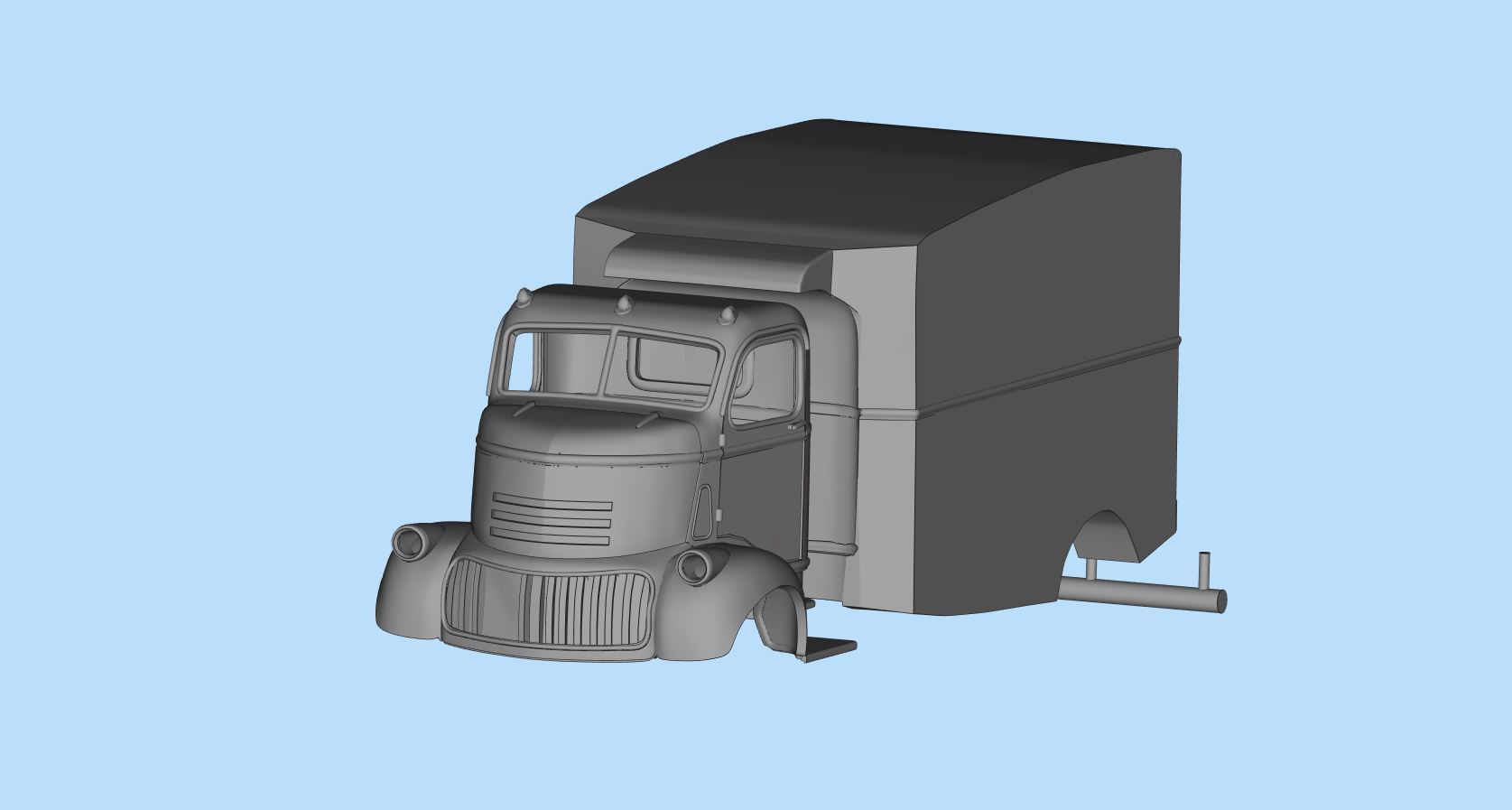 Printable Body Truck 41 46 Coe Jeepers Creepers STL file 3D print model_7