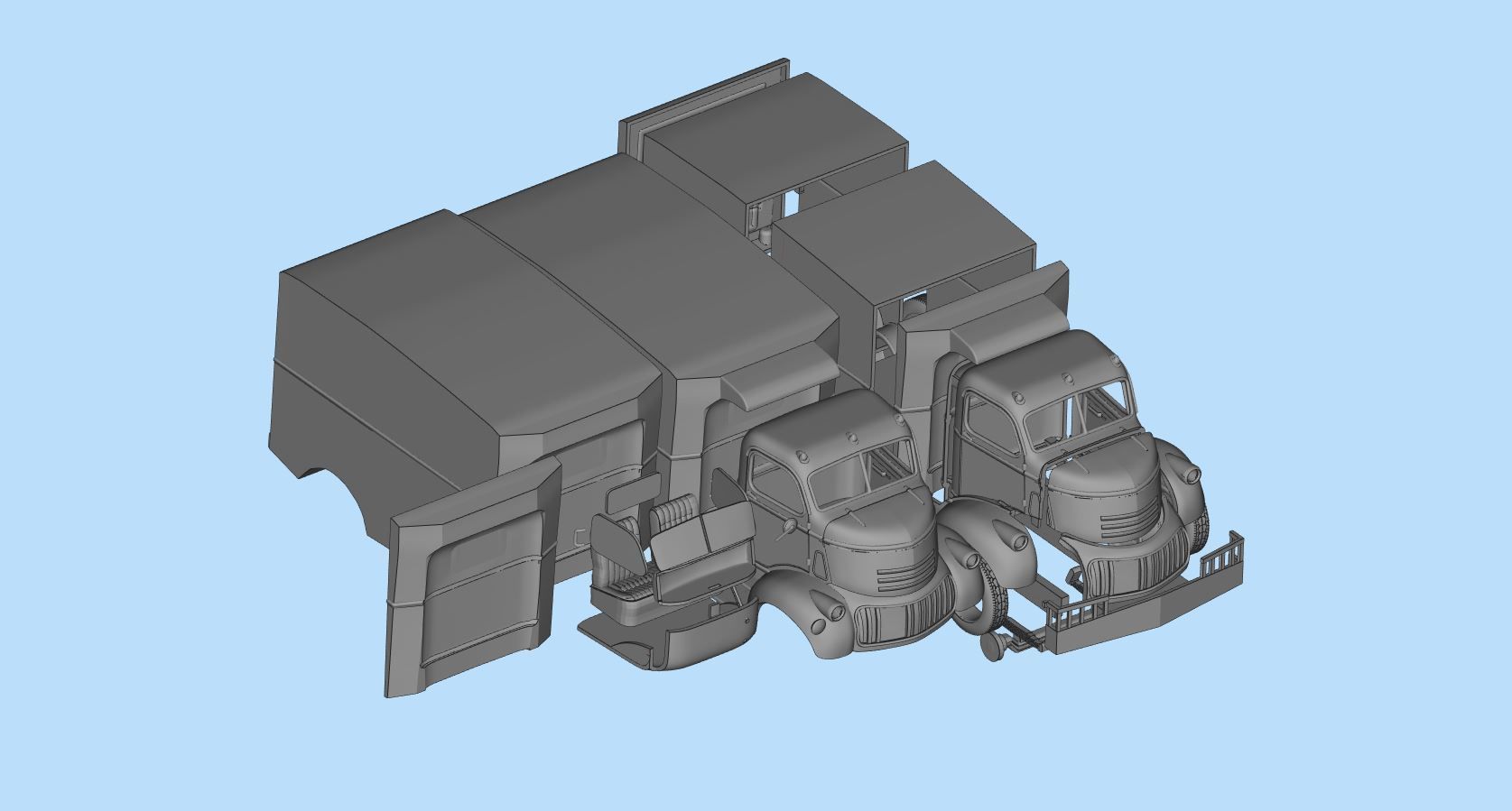 Printable Body Truck 41 46 Coe Jeepers Creepers STL file 3D print model_12