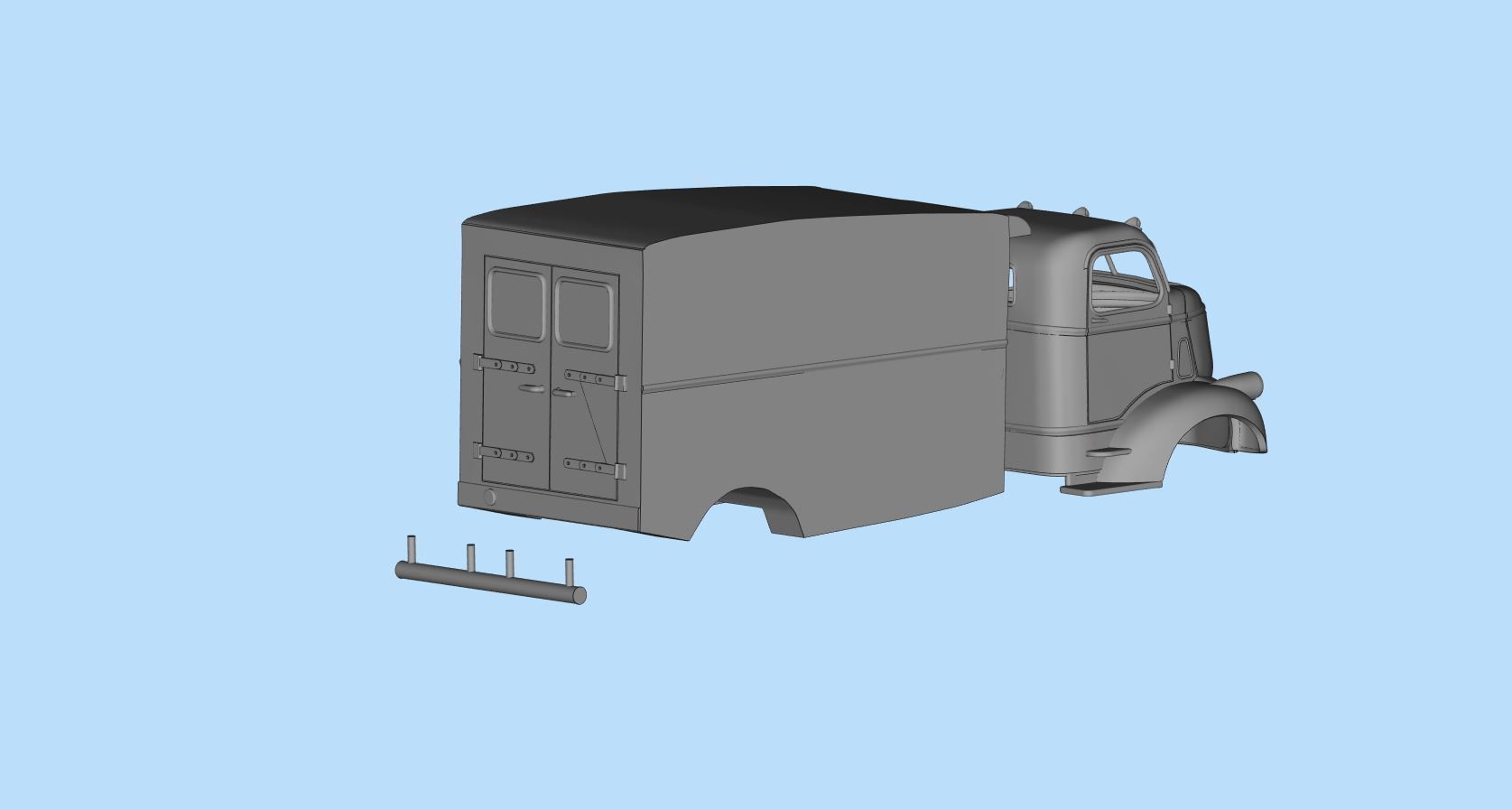 Printable Body Truck 41 46 Coe Jeepers Creepers STL file 3D print model_6