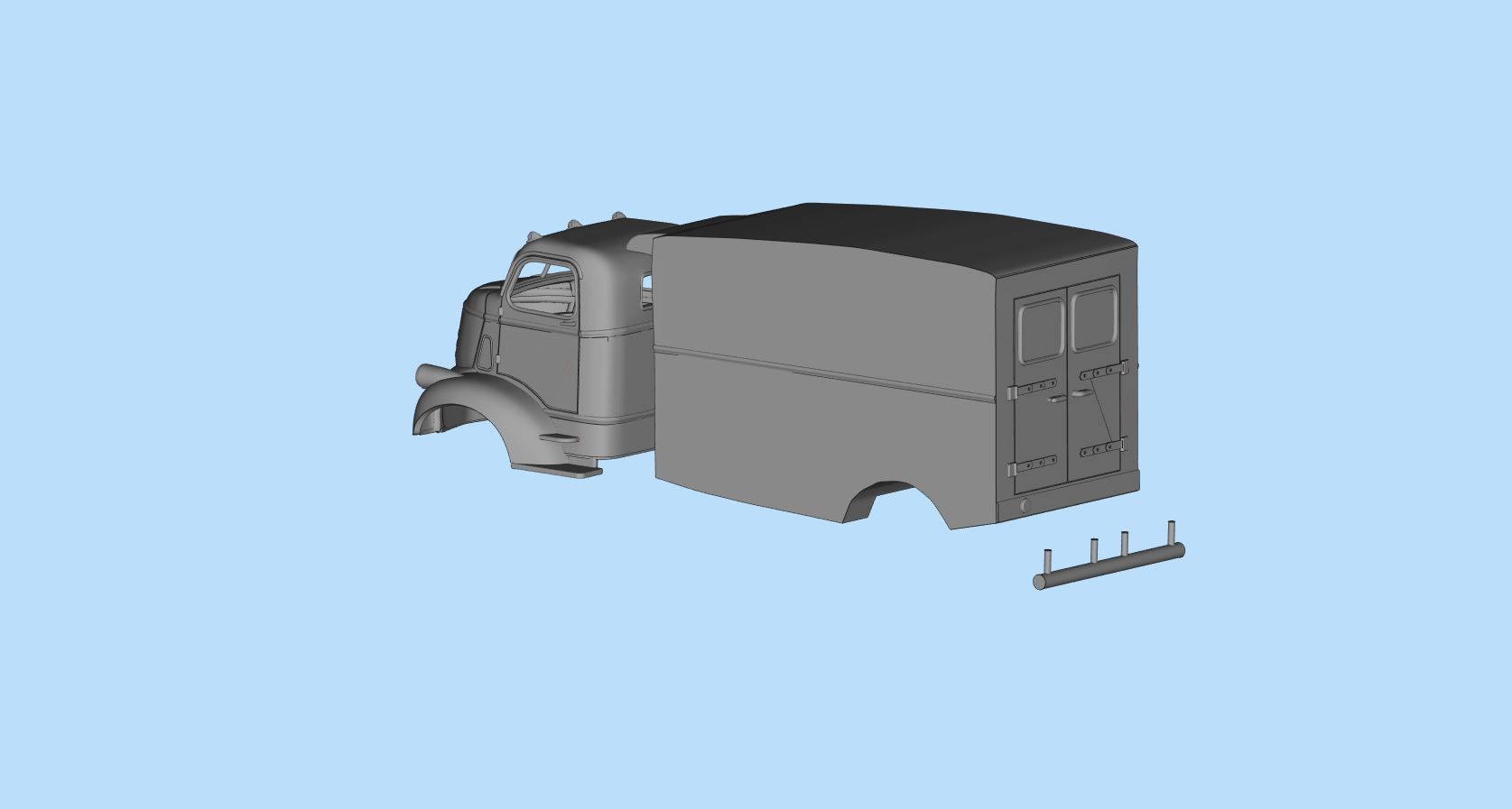 Printable Body Truck 41 46 Coe Jeepers Creepers STL file 3D print model_5