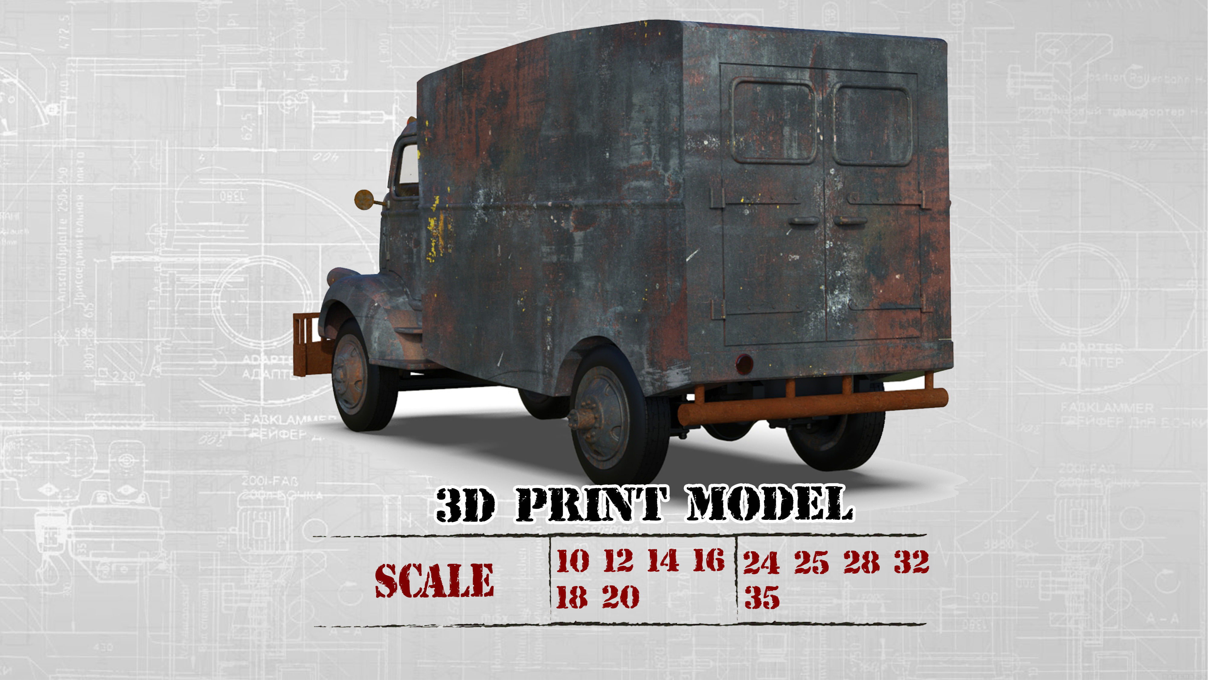 Printable Body Truck 41 46 Coe Jeepers Creepers STL file 3D print model_1