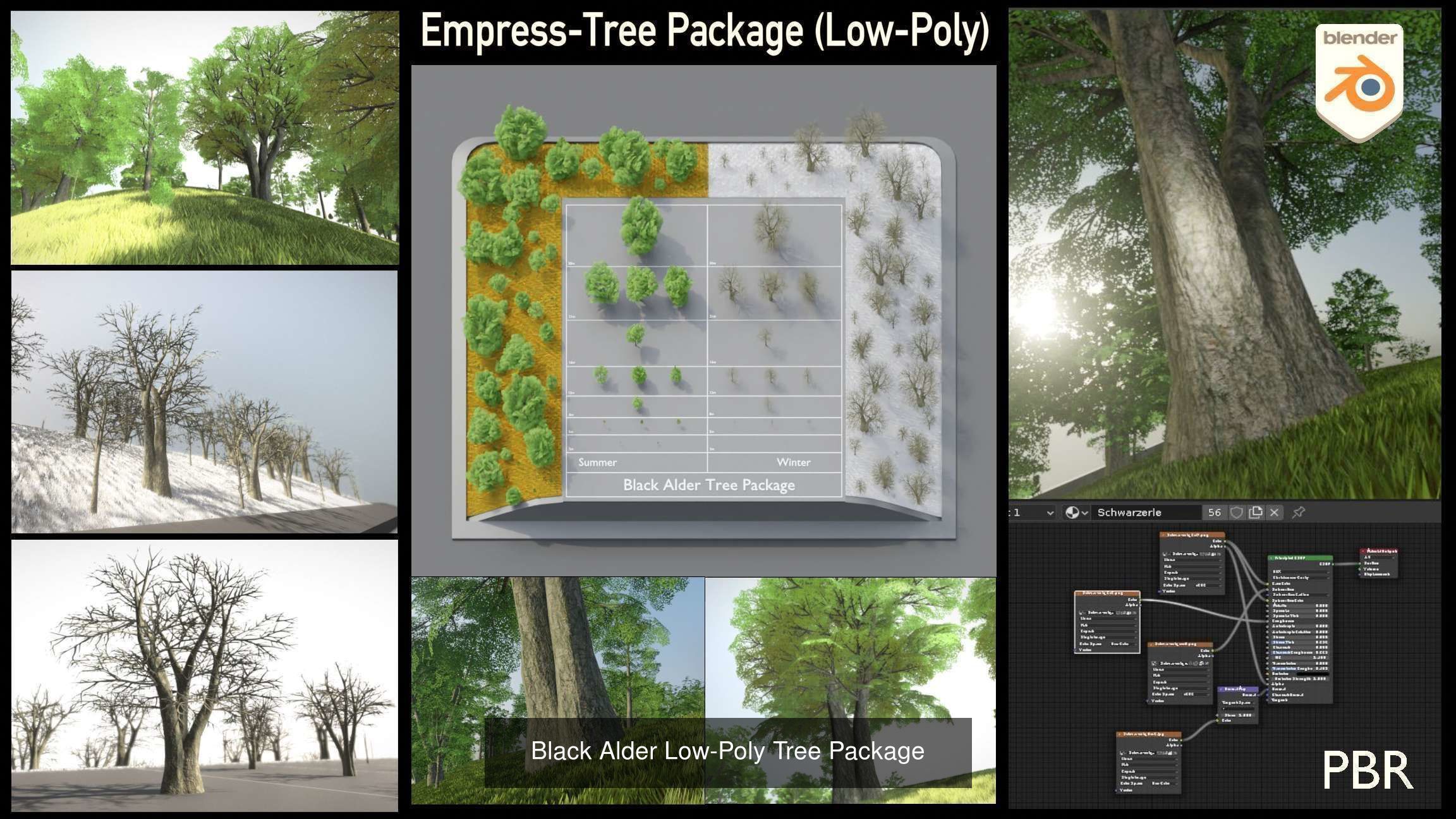 Black Alder Tree - Empress Tree - Walnut Tree Package 3D Model Collection_2