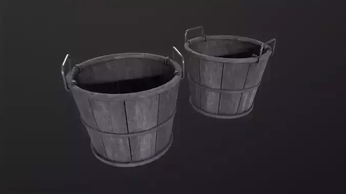 Bushel Basket 3D Model Low-poly 3D model