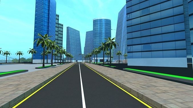 MODULAR CITY Low-poly 3D model