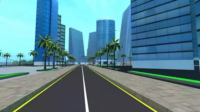 MODULAR CITY Low-poly 3D model