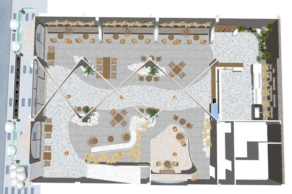 Coffee Shop at Seashore 3D model_6