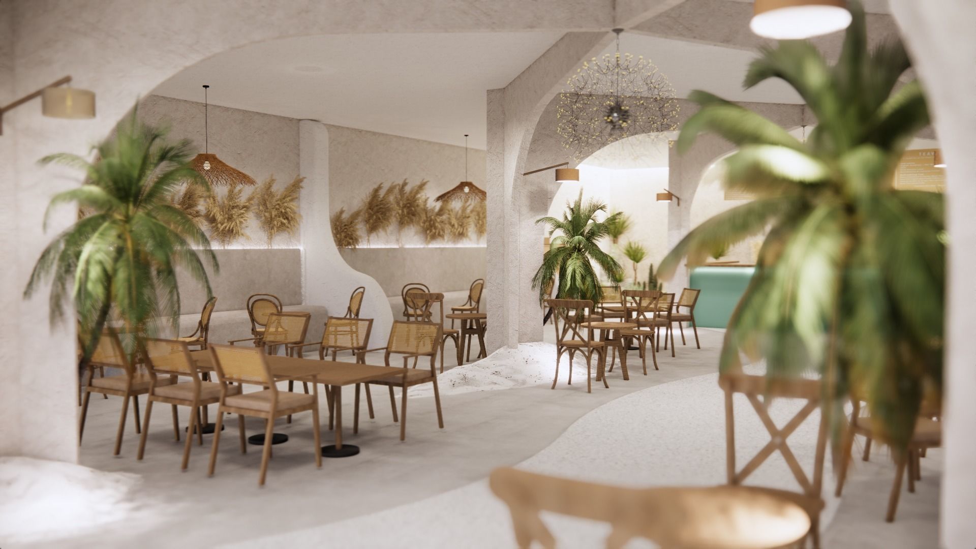 Coffee Shop at Seashore 3D model_1