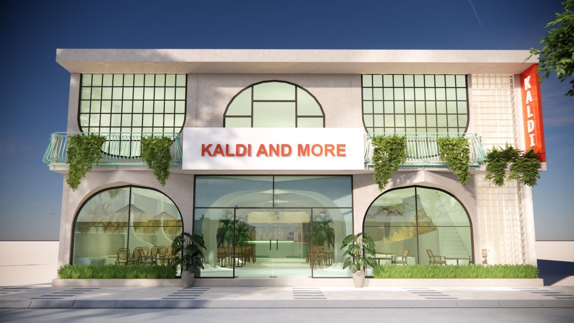 Coffee Shop at Seashore 3D model_4