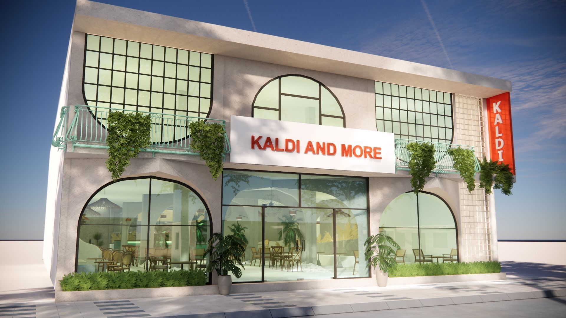 Coffee Shop at Seashore 3D model_5