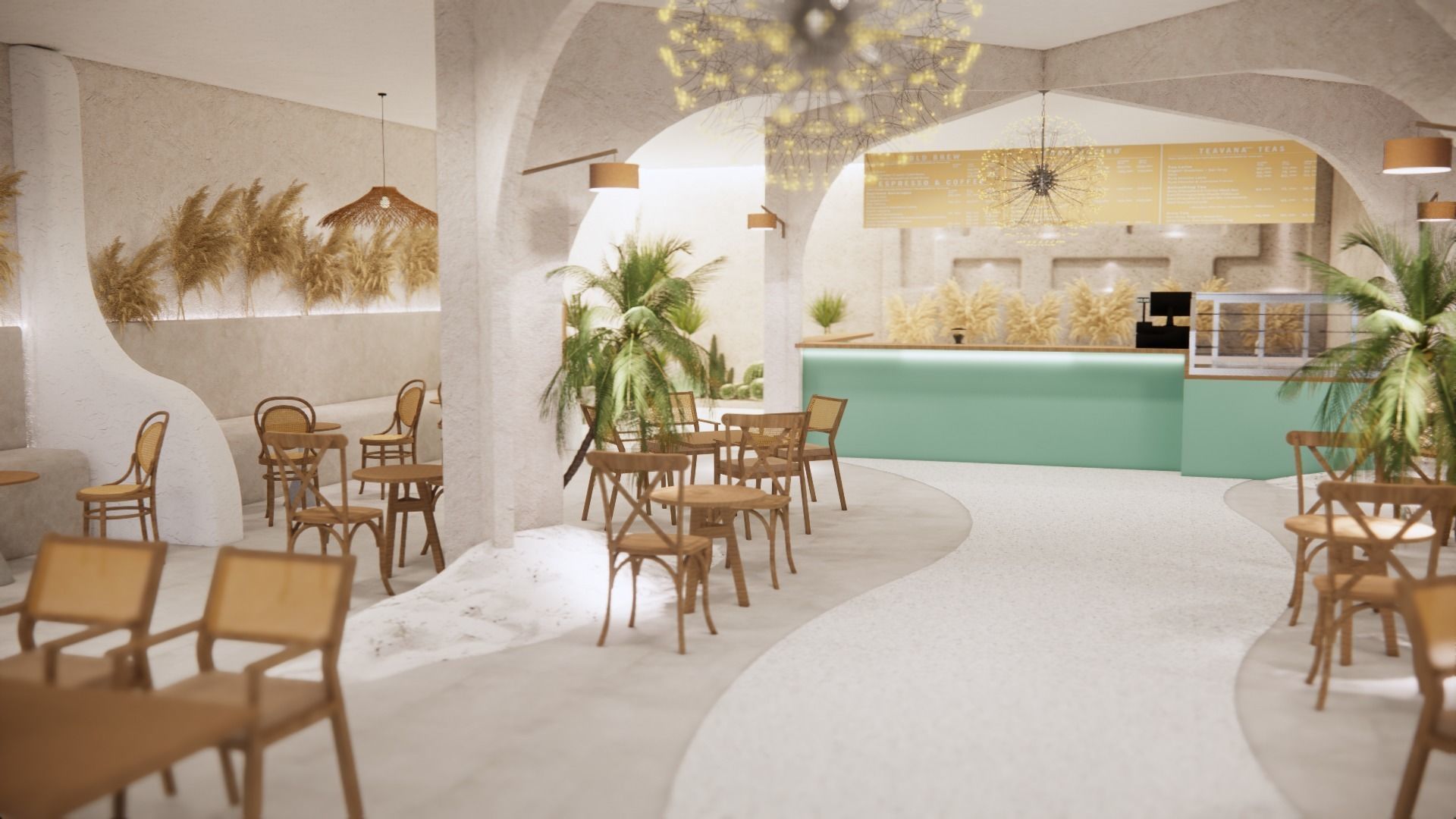 Coffee Shop at Seashore 3D model_2