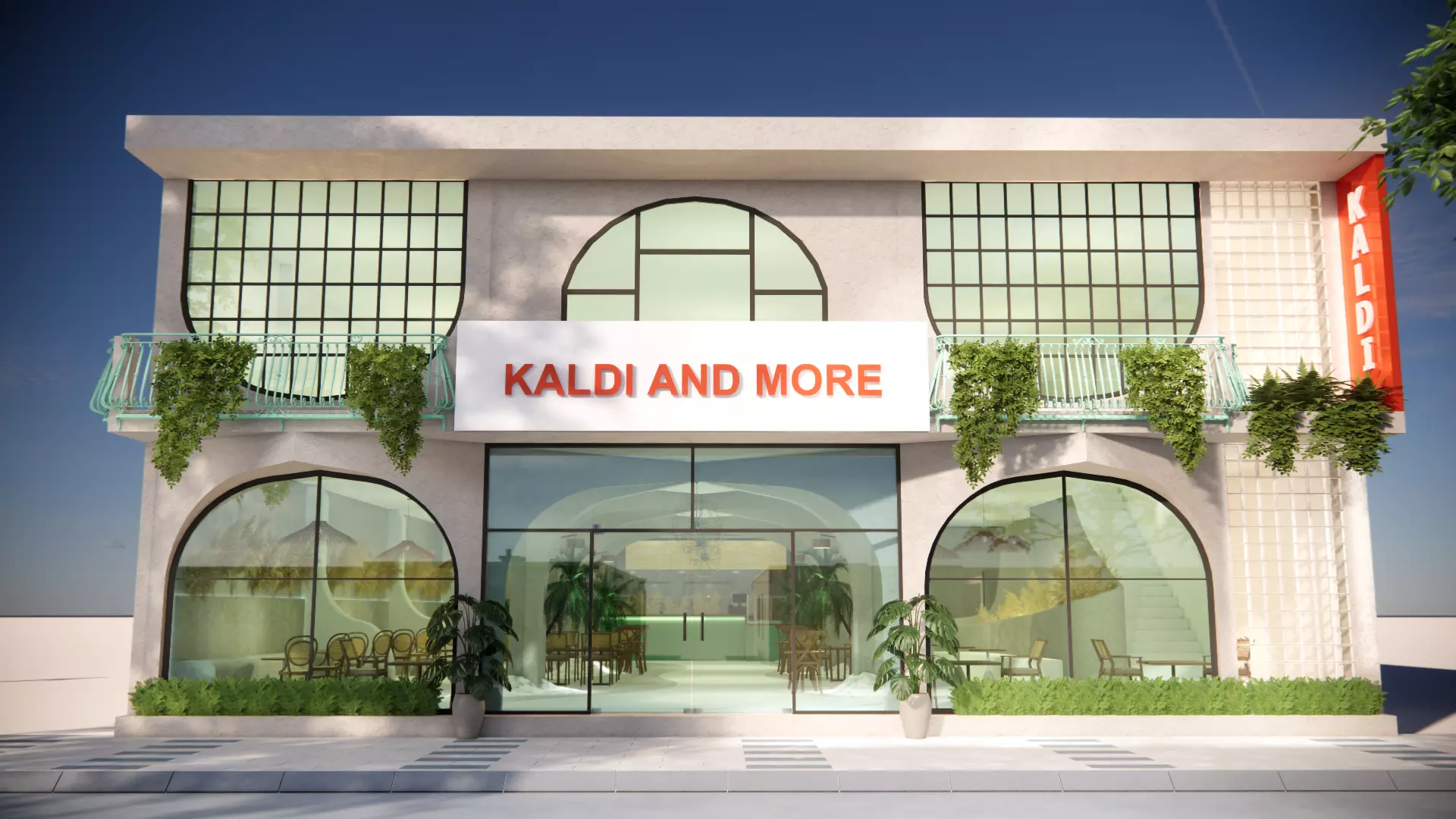 Coffee Shop at Seashore 3D model_0