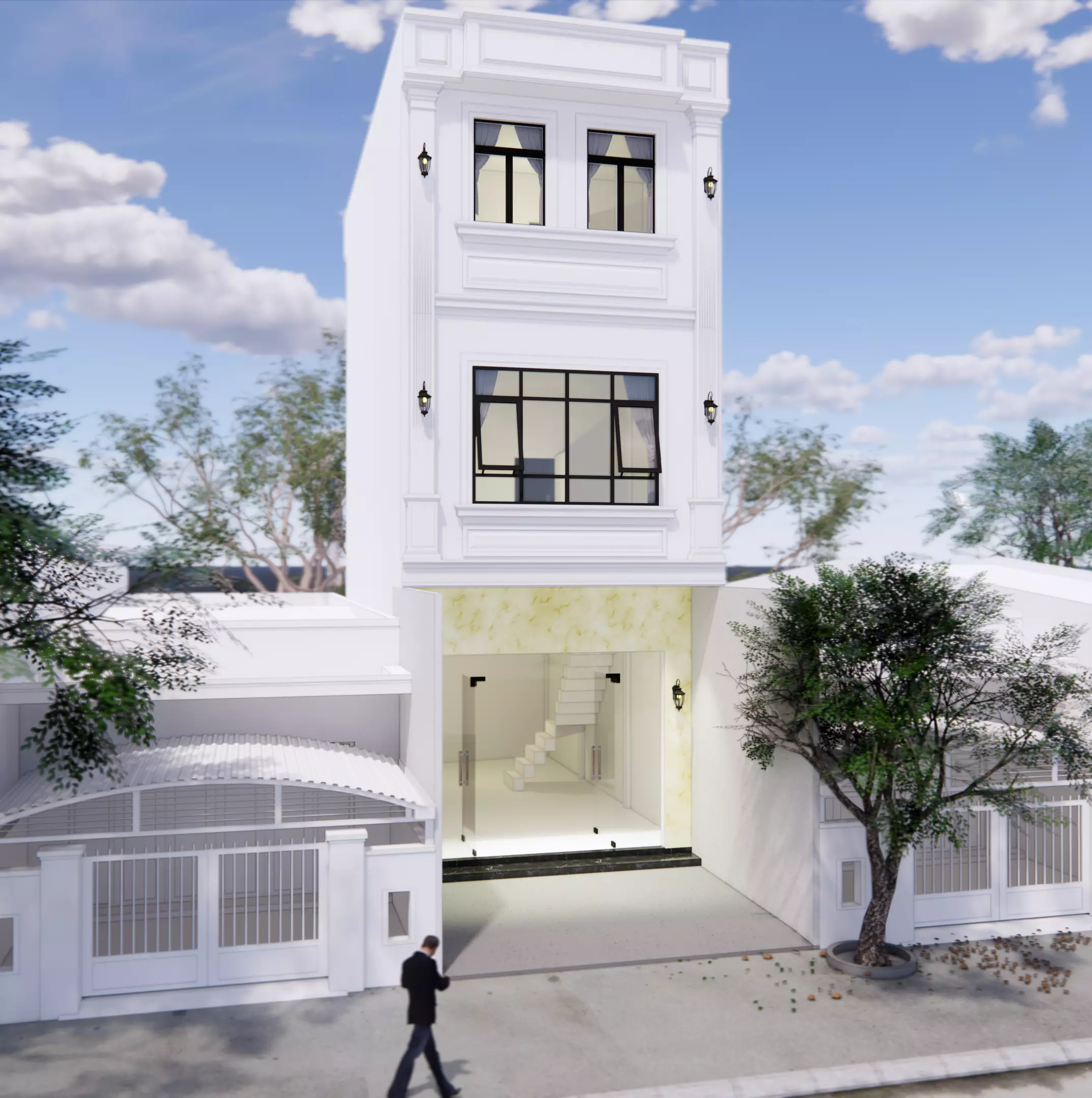 Front Villa House 3D model_0