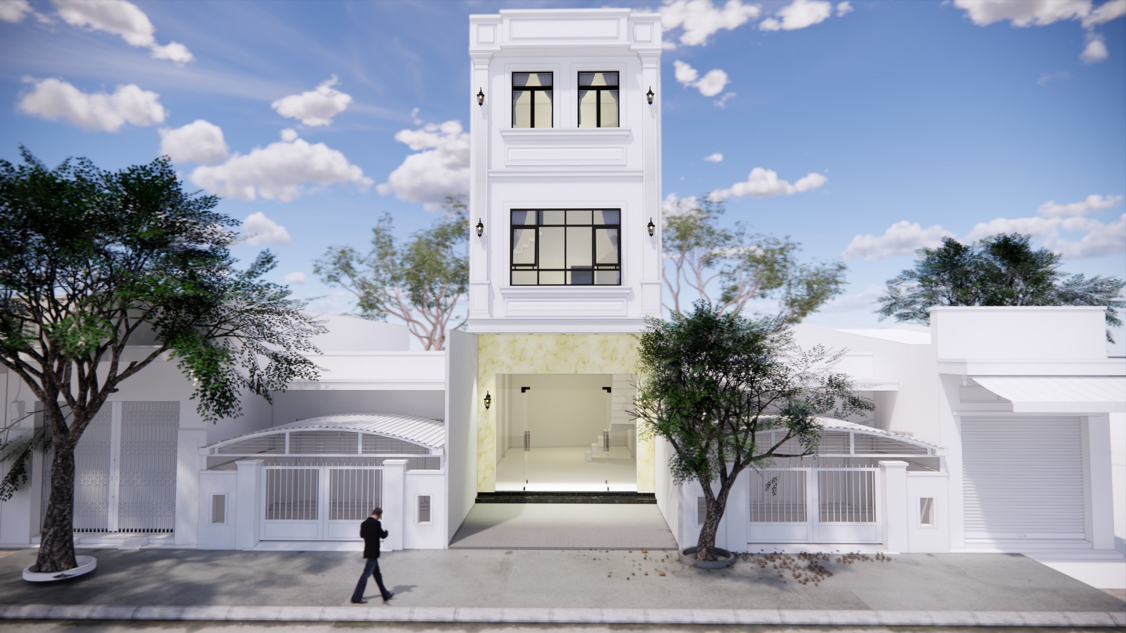 Front Villa House 3D model_1