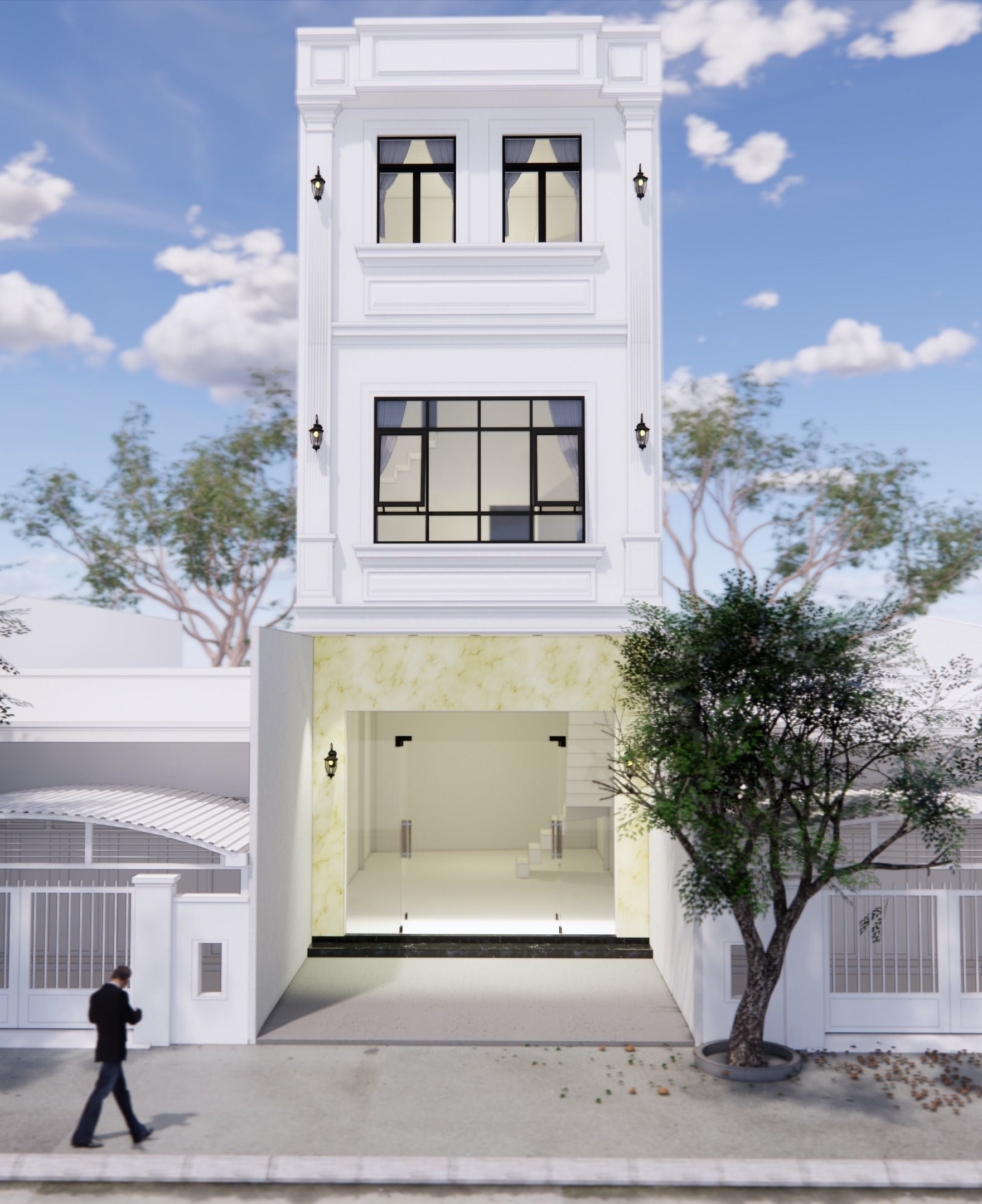 Front Villa House 3D model_2