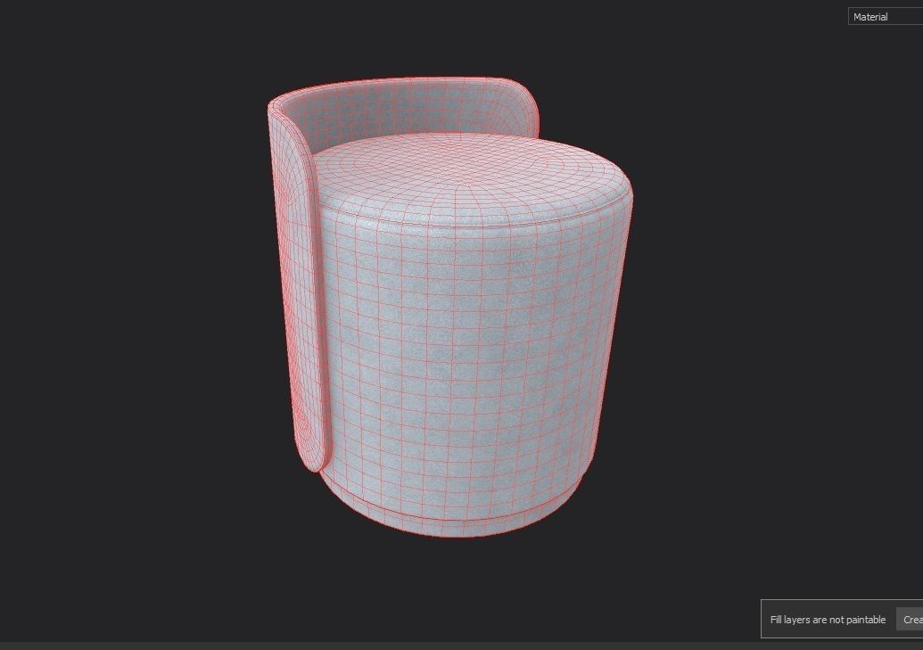 Pouf M04 Low-poly 3D model_1
