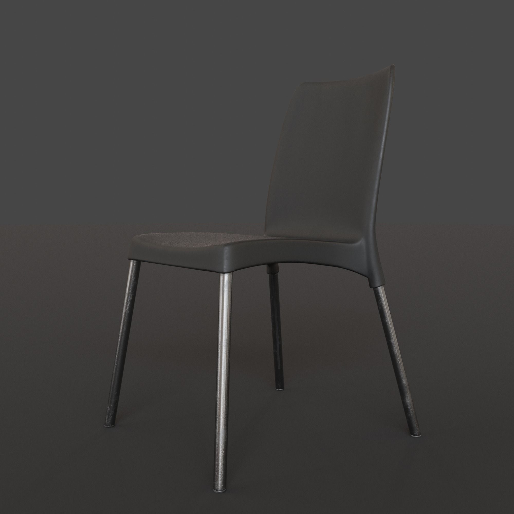 Stackable Plastic Chair Low-poly 3D model_14