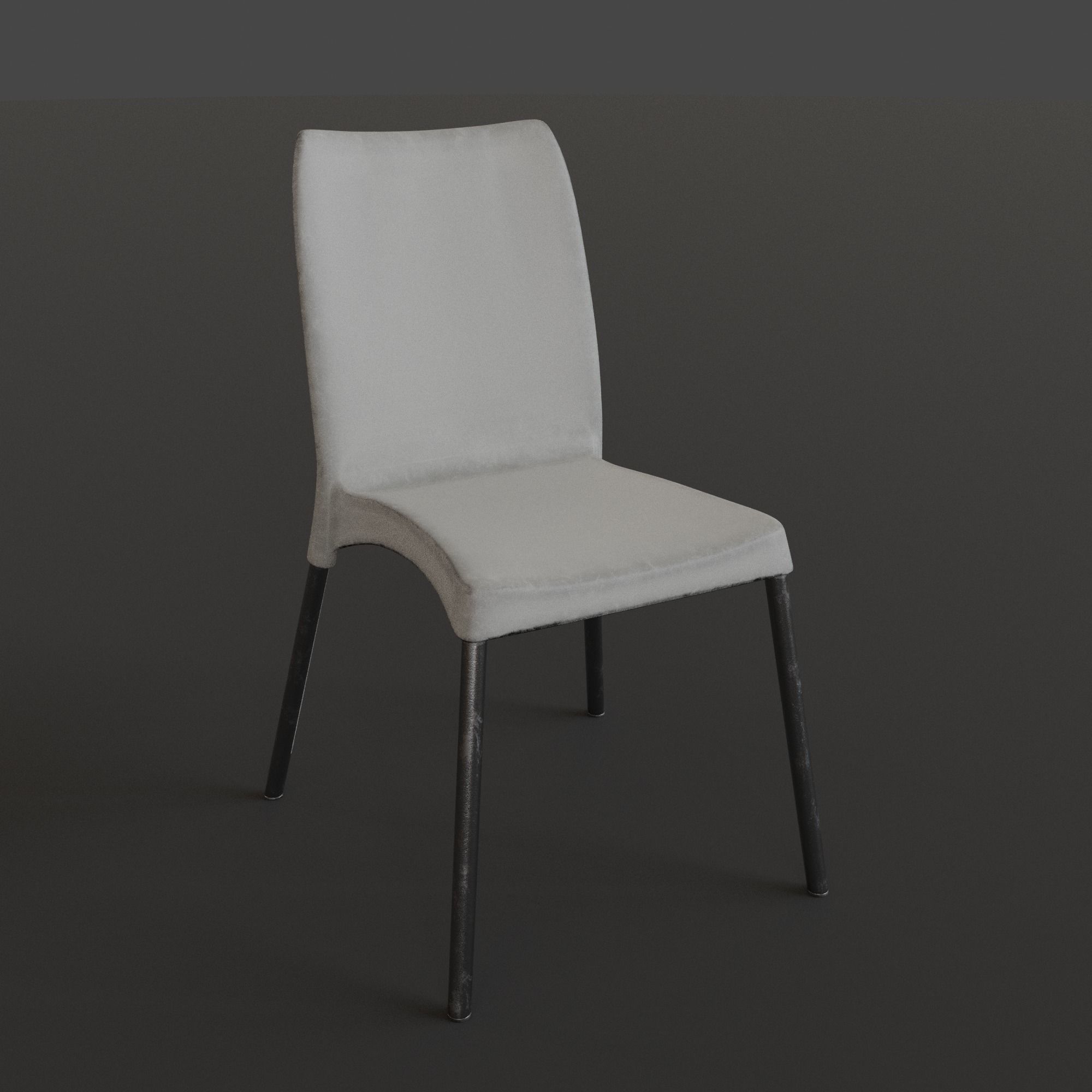 Stackable Plastic Chair Low-poly 3D model_3