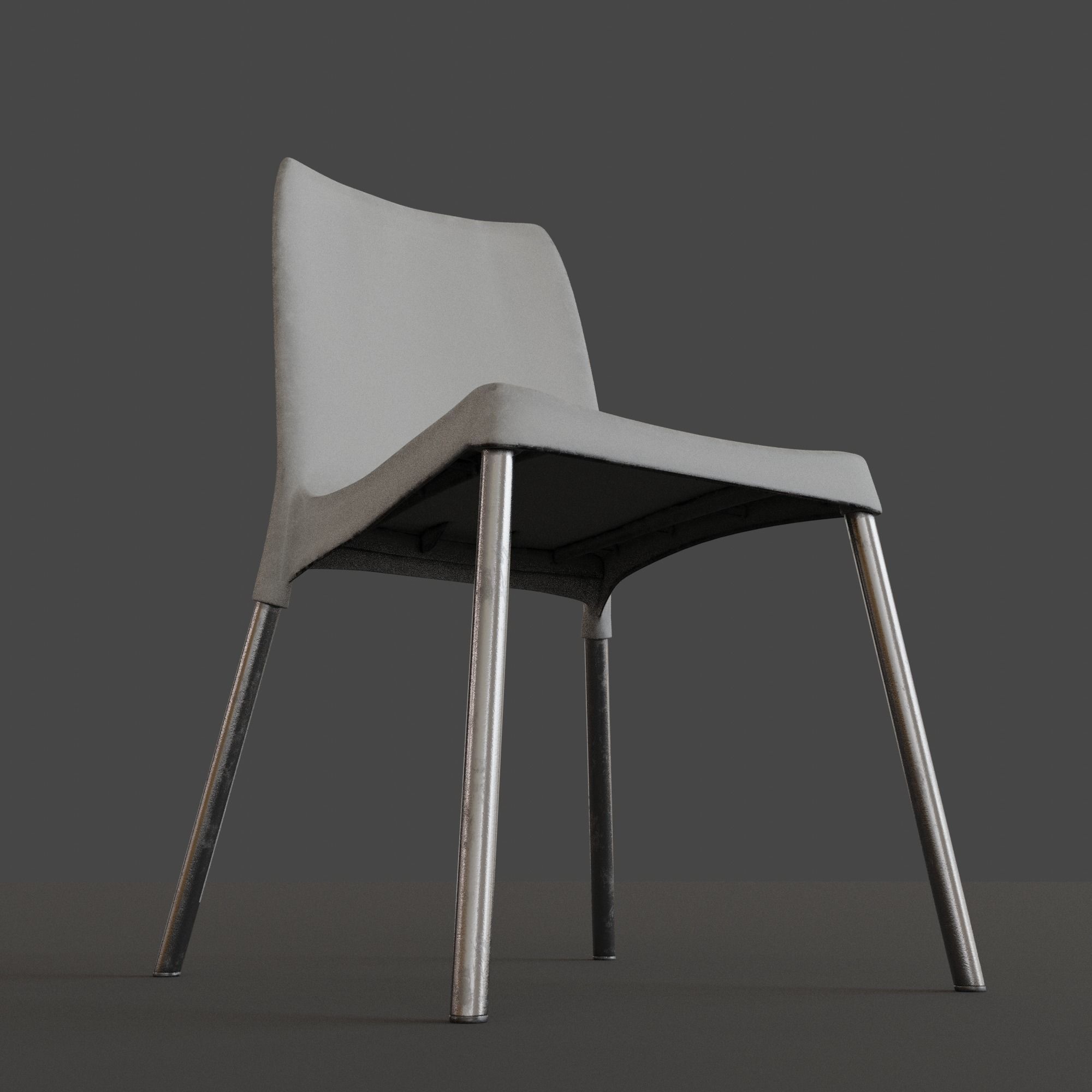 Stackable Plastic Chair Low-poly 3D model_11