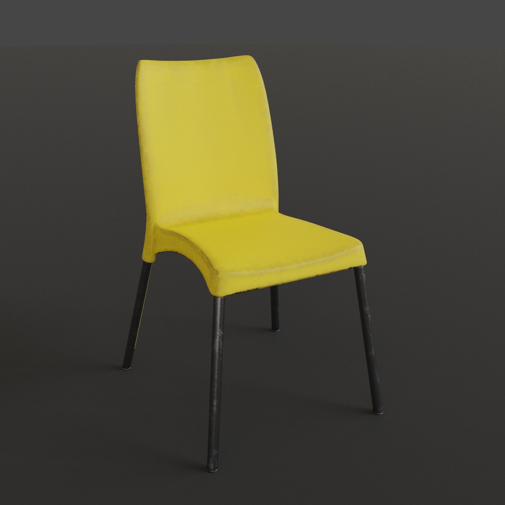 Stackable Plastic Chair Low-poly 3D model_5