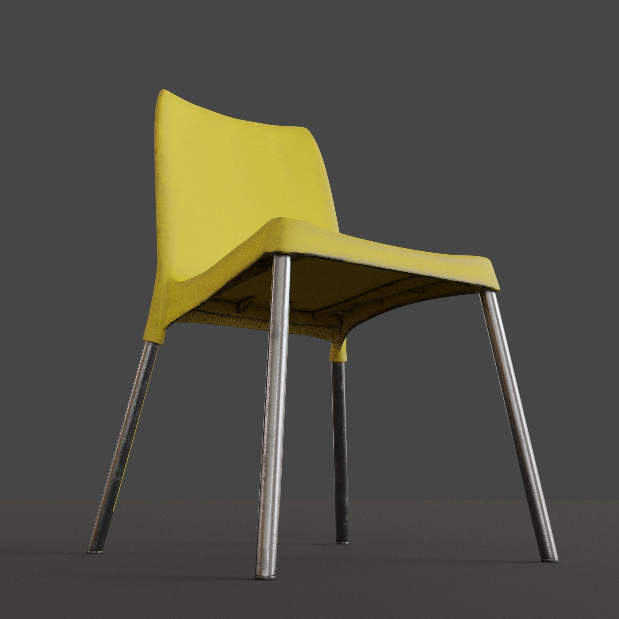 Stackable Plastic Chair Low-poly 3D model_13
