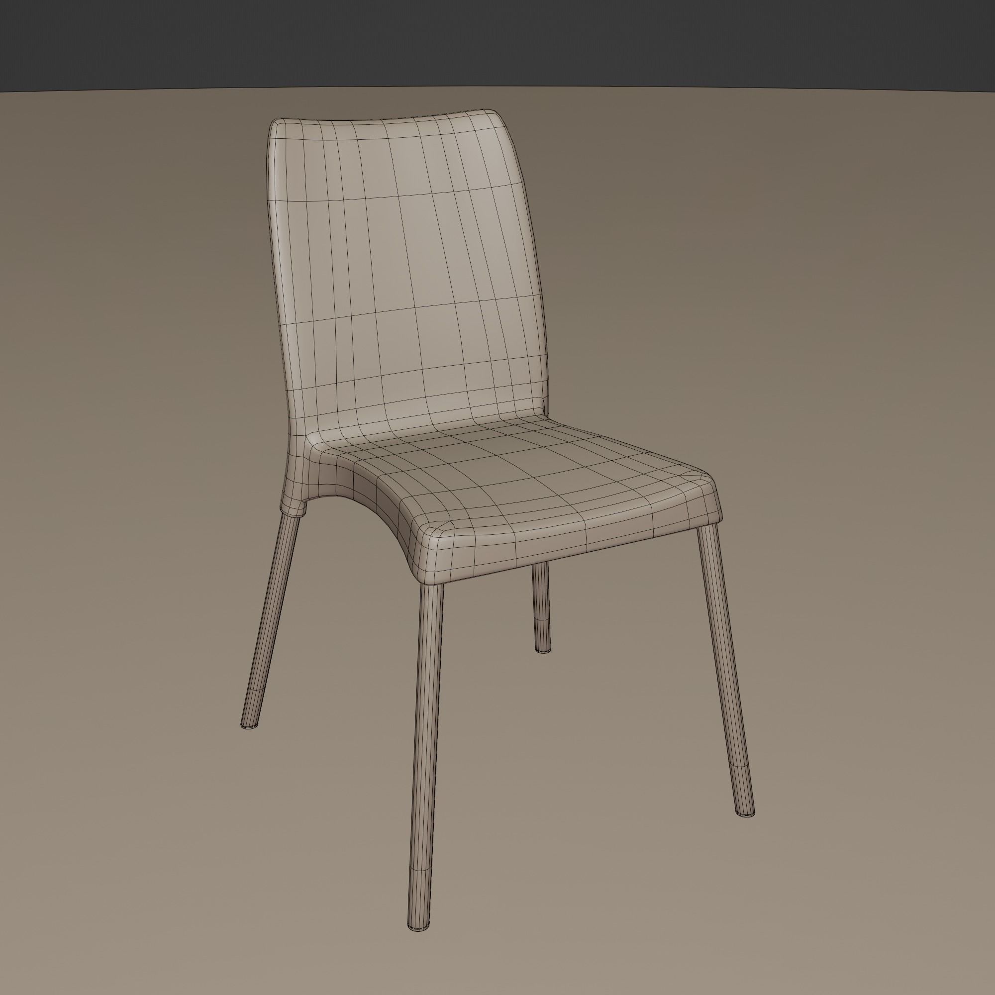 Stackable Plastic Chair Low-poly 3D model_34