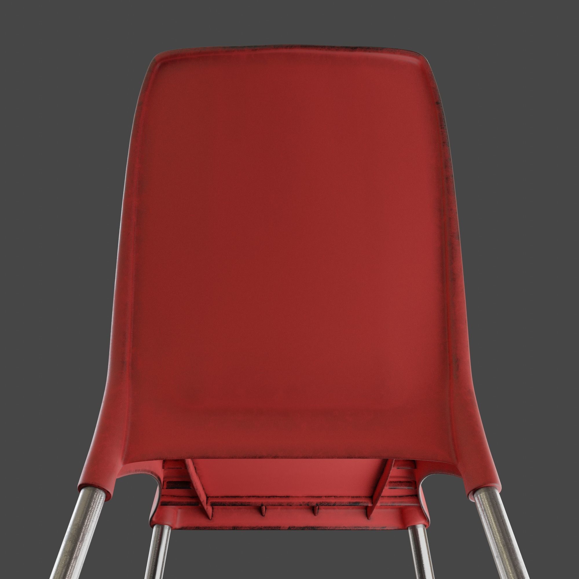 Stackable Plastic Chair Low-poly 3D model_29