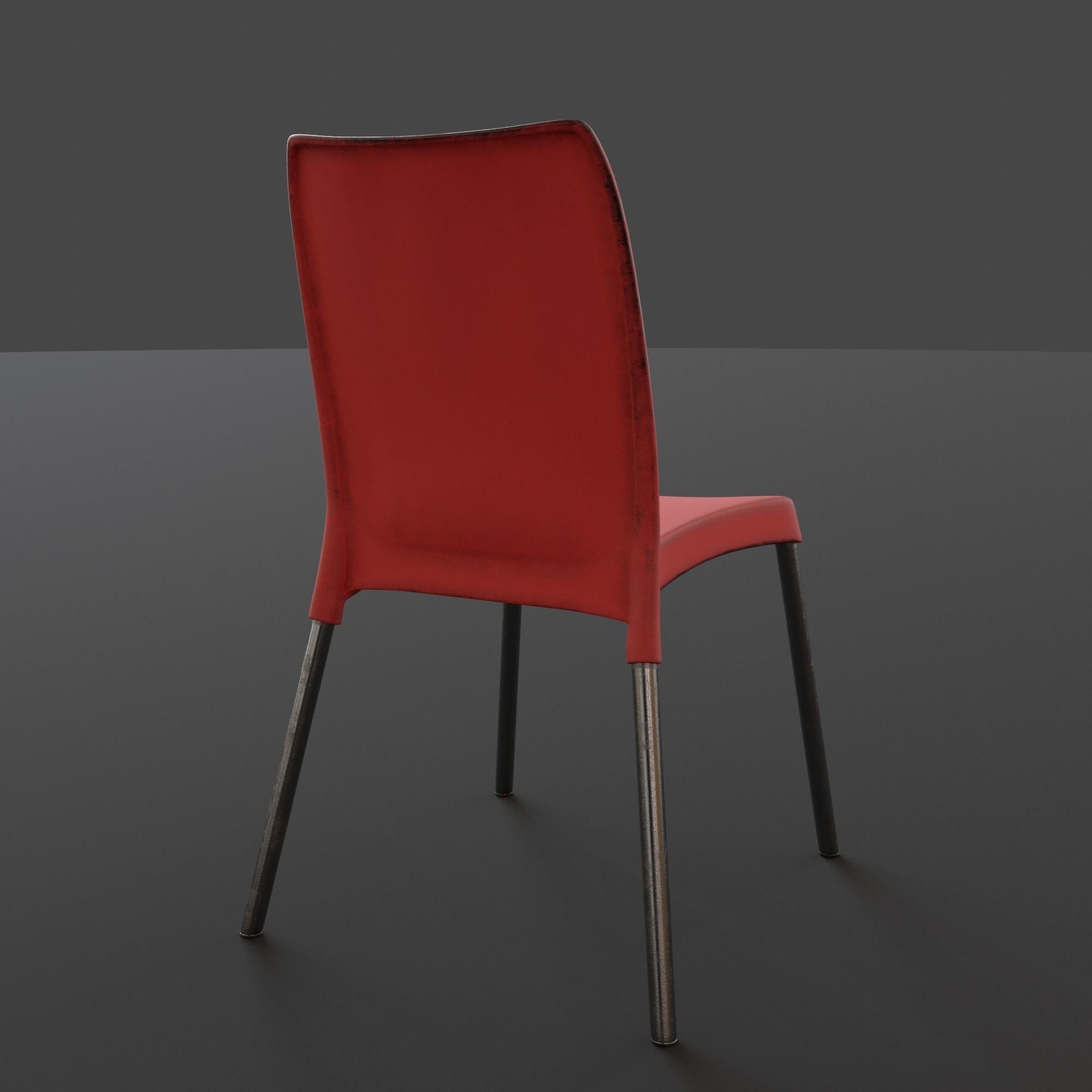 Stackable Plastic Chair Low-poly 3D model_20