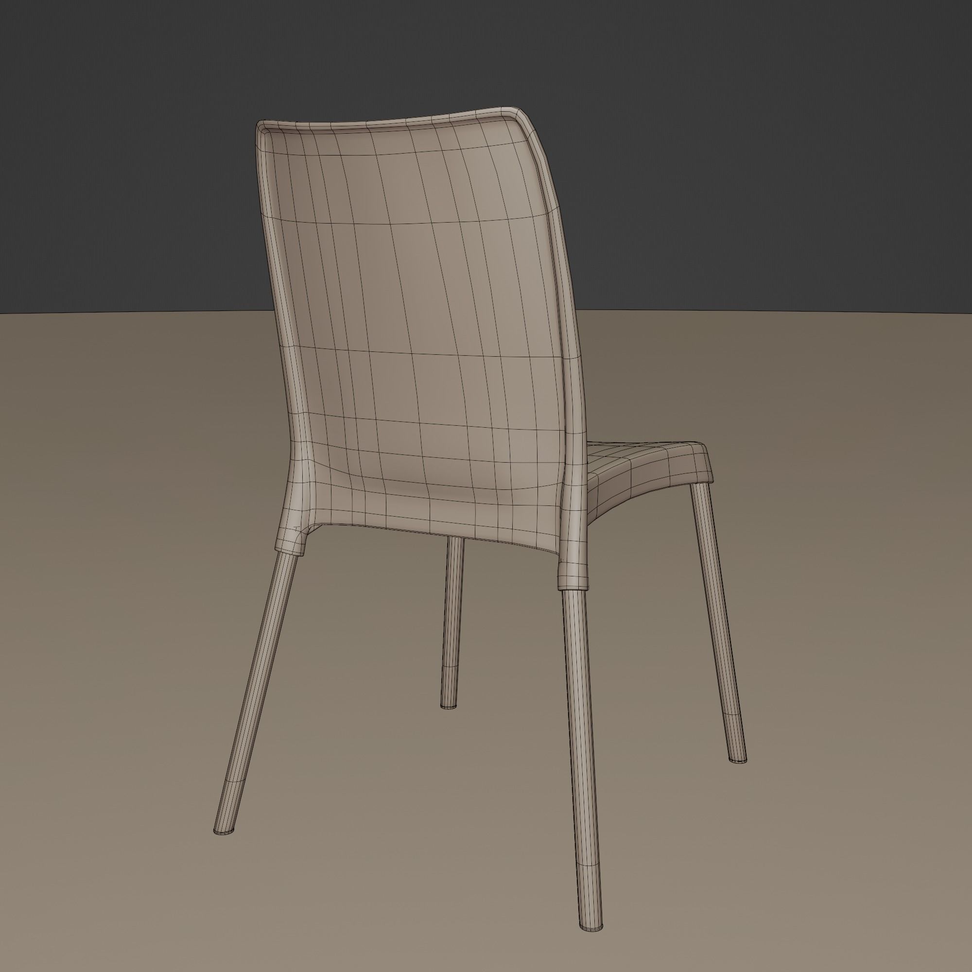 Stackable Plastic Chair Low-poly 3D model_35